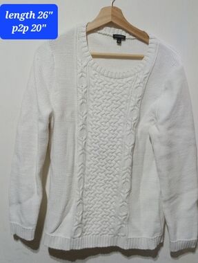 Talbots Women's Ivory Cable Knit Sweater